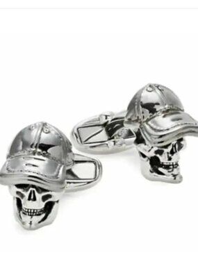 Paul Smith Skull Ball Cap Cufflinks Silver T-Bar Mens Gift Box